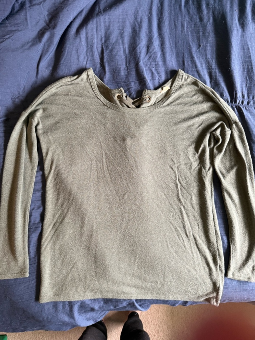 GARAGE olive Green Lightweight Long Sleeve Top